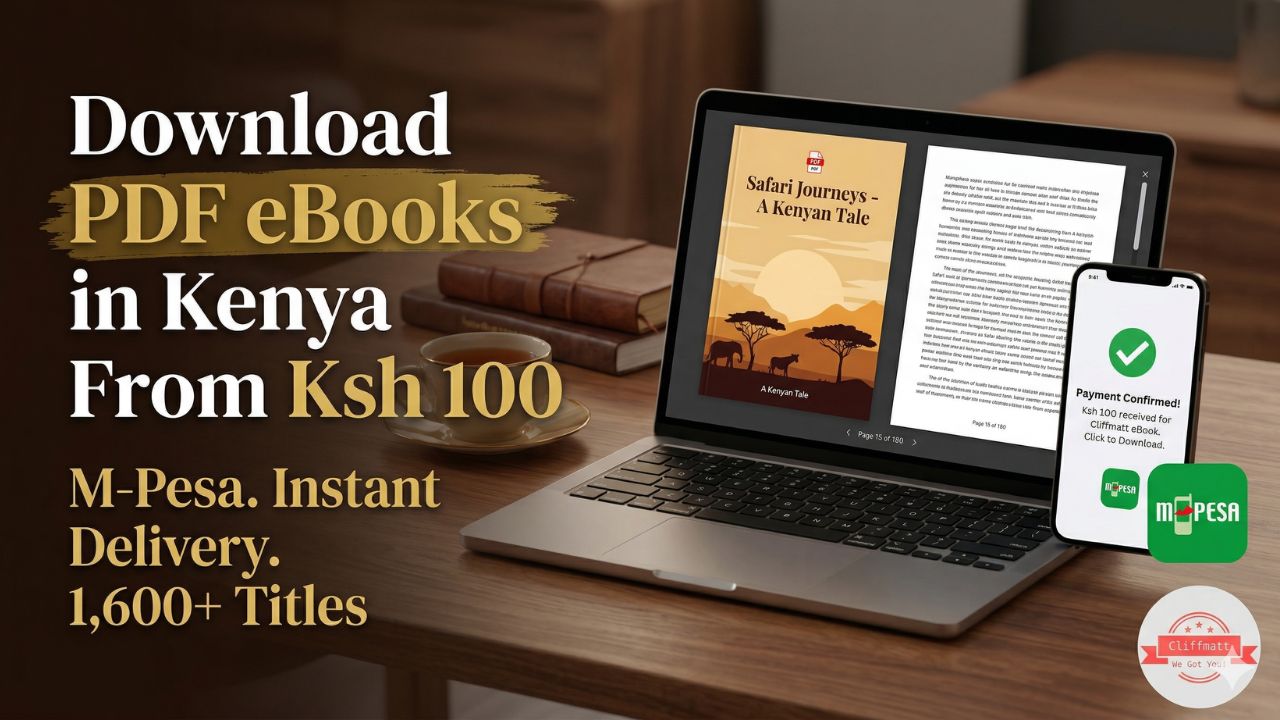Download cheap PDF eBooks in Kenya from Ksh 100 — Pay via M-Pesa and get instant delivery on Cliffmatt Books